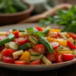 Vegetables being sautéed