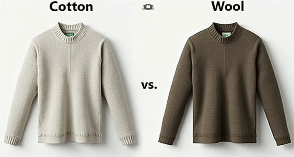 Comparison of cotton and wool clothing for winter camping comfort.