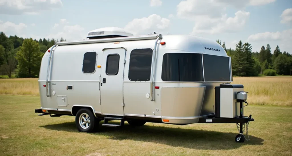 Airstream Basecamp 20, a lightweight and stylish camping trailer.