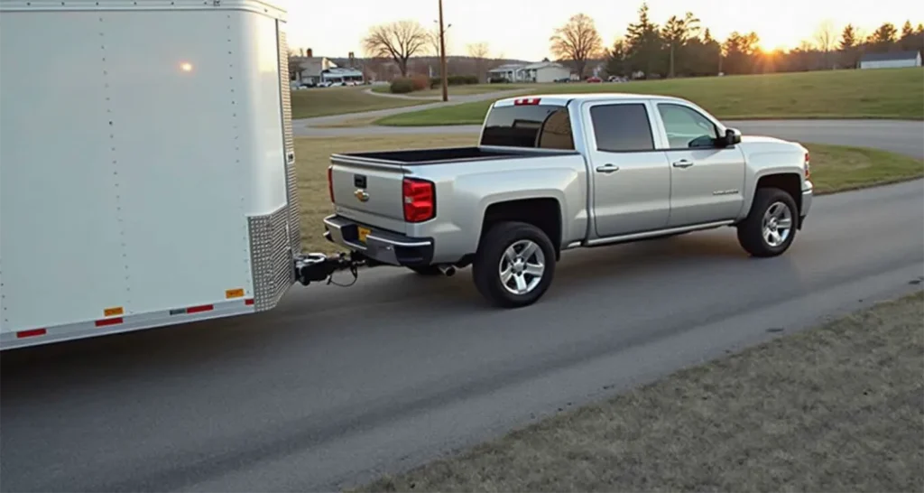 Aligning a camping trailer with a towing vehicle.