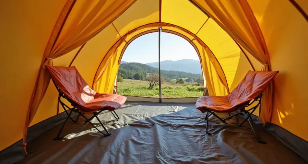 interior of a 4-person tent.