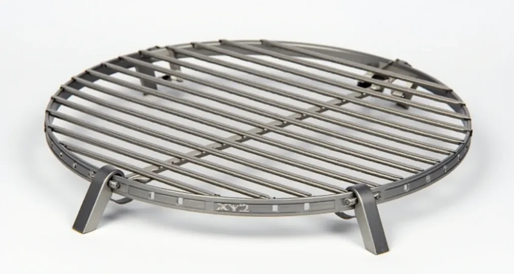 XYZ Lightweight Portable Cooking Grate with foldable legs and compact design.